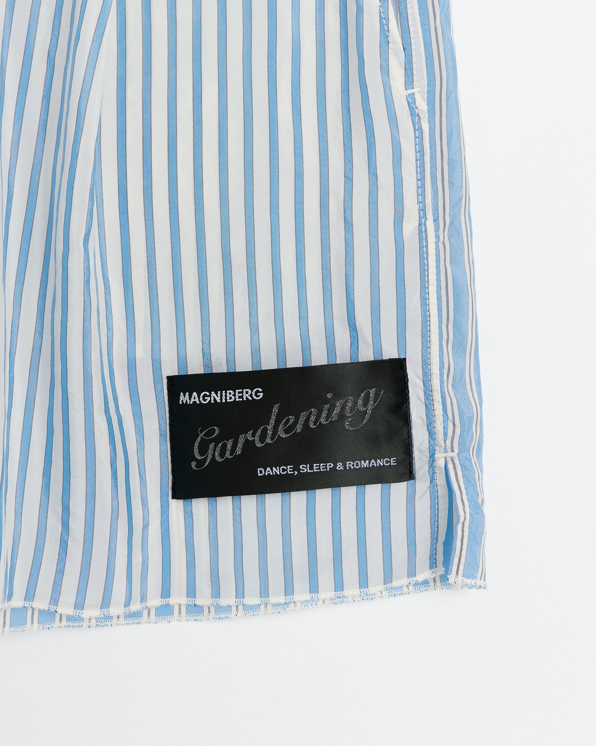 Tulip shorts | Blue stripes cupro